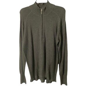 Eddie Bauer Half Zip Sweater Textured Knit Gray Mens Pullover XXL Cotton Blend